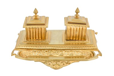 Lot 177 - Victorian Gilt-Metal Inkstand
