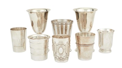 Lot 187 - Pair of American Sterling Silver Goblets and Five Sterling Silver Beakers