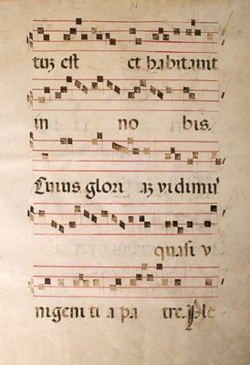 Lot 14 - [MUSIC MANUSCRIPTS]
A group of six leaves extracted from medieval and early modern antiphonals.