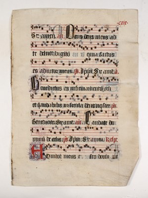 Lot 14 - [MUSIC MANUSCRIPTS]
A group of six leaves extracted from medieval and early modern antiphonals.