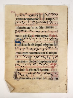 Lot 14 - [MUSIC MANUSCRIPTS]
A group of six leaves extracted from medieval and early modern antiphonals.