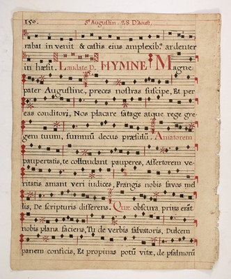 Lot 14 - [MUSIC MANUSCRIPTS]
A group of six leaves extracted from medieval and early modern antiphonals.