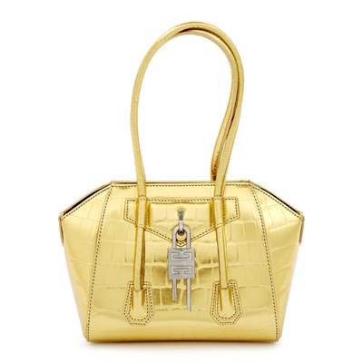 Lot 180 - Givenchy Gold Metallic Crocodile Embossed 'Antigoma' Bag