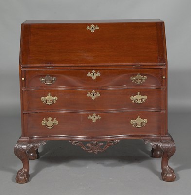 Lot 626 - Chippendale Carved  Mahogany Serpentine Fall-Front Desk