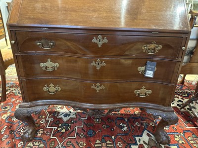 Lot 626 - Chippendale Carved  Mahogany Serpentine Fall-Front Desk