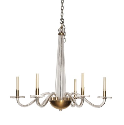 Lot 166 - Parcel-Gilt Glass Six-Light Chandelier Height...