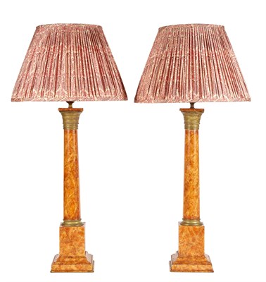 Lot 88 - Pair of Gilt-Metal Mounted Faux Marble Painted...
