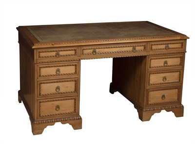 Lot 99 - English Pine Pedestal Desk Height 30 1/2...