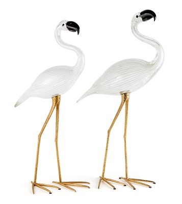 Lot 163 - Pair of Murano Glass and Gilt-Metal Figures of...