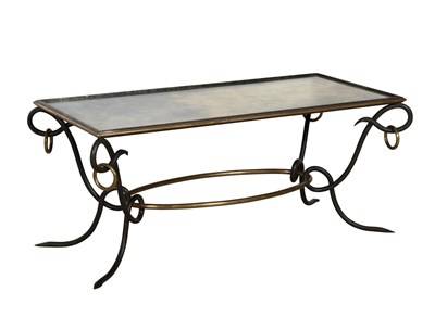 Lot 172 - Gilt and Patinated Metal Mirror Top Low Table