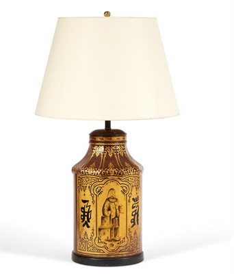 Lot 81 - Pair of Chinoiserie Tole-Peinte Tea Caddies as...