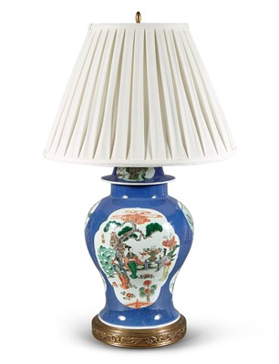 Lot 107 - Chinese Enameled Porcelain Baluster Vase and...