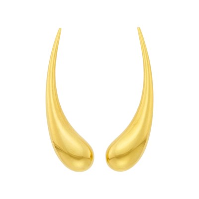 Lot 3 - Tiffany & Co., Elsa Peretti Pair of Gold 'Teardrop' Earrings