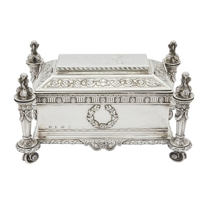 Lot 34 - Edwardian Sterling Silver Jewelry Casket