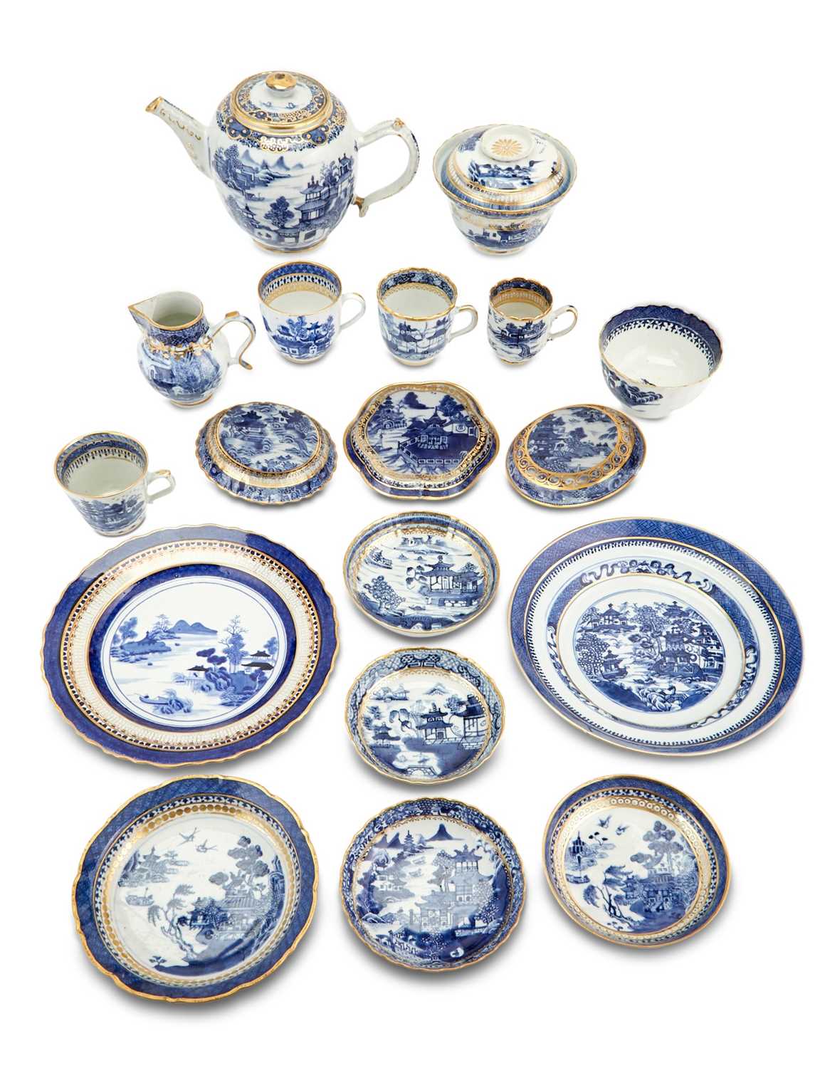 Lot 93 - Group of Chinese Blue and White Porcelain Table Articles