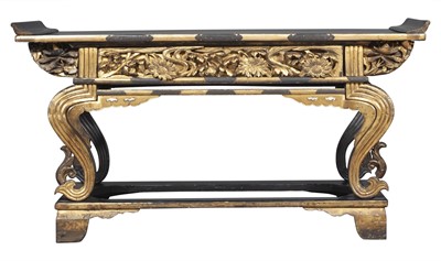 Lot 577 - A Japanese Parcel Gilt lacquered Altar Table