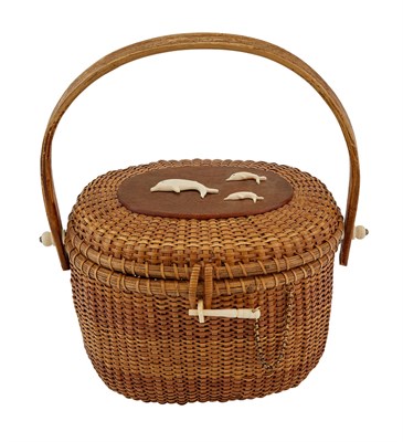 Lot 256 - Nantucket Lidded Lightship Basket Purse J.B....