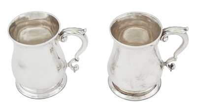Lot 200 - Pair of George II Sterling Silver Mugs