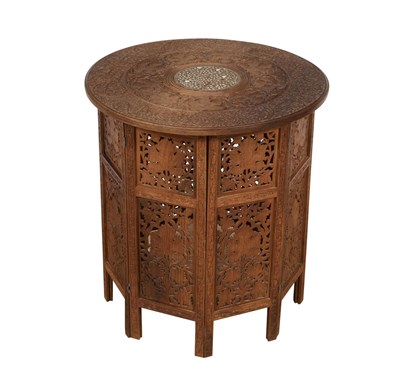Lot 152 - North African Bone Inlaid Carved Wood...