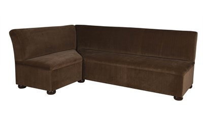Lot 135 - Velvet Upholstered L-Shaped Banquette With two...