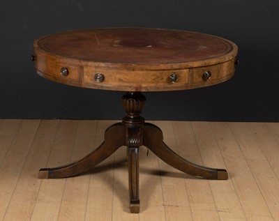 Lot 96 - George IV Style Leather-Inset Mahogany Drum Table