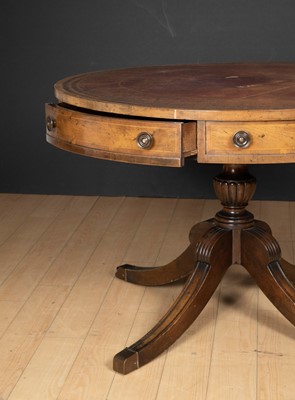 Lot 96 - George IV Style Leather-Inset Mahogany Drum Table