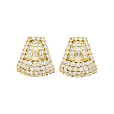 Lot 39 - Pair of Gold and Diamond Earclips