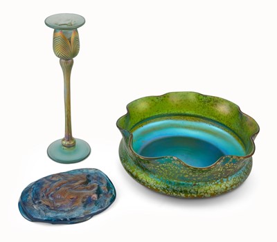 Lot 287 - Three Iridescent Art Glass Articles