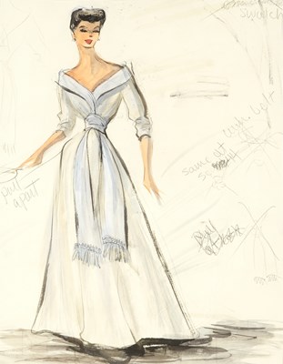 Lot 611 - An original sketch for Jane Wyman likely for Lucy Gallant