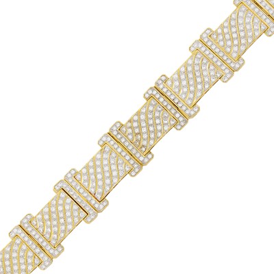 Lot 146 - Two-Color Gold and Diamond Bracelet