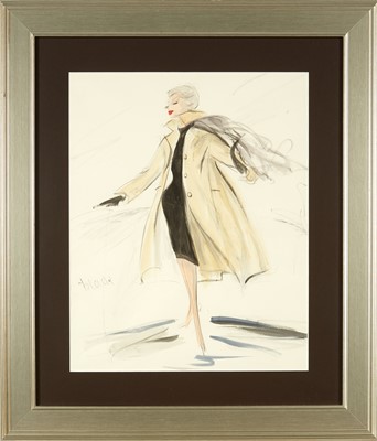 Lot 5114 - A fine sketch of Kim Novak's iconic outfit in Hitchcock's Vertigo