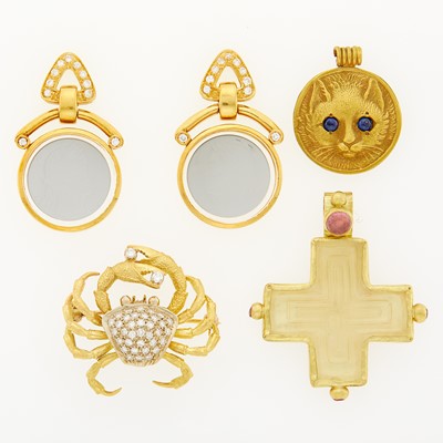 Lot 1204 - Group of Gold Jewelry