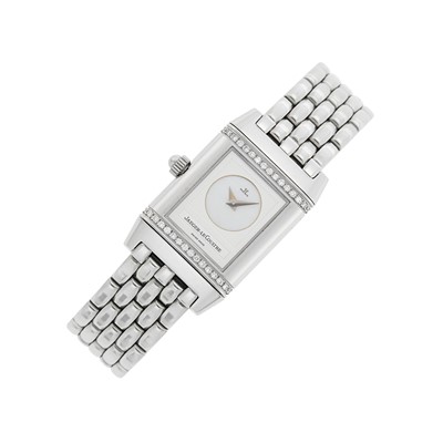 Lot 75 - Jaeger LeCoultre Stainless Steel and Diamond 'Reverso Duetto' Wristwatch, Ref. 266.8.44