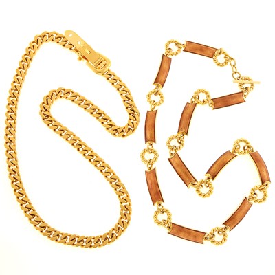 Lot 1053 - Gucci Two Gilt-Metal and Enamel Belts