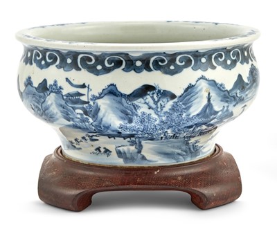 Lot 135 - A Chinese Blue and White Porcelain Censer
