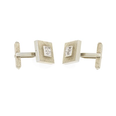Lot 1079 - Pair of Gold and Diamond Cufflinks