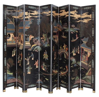 Lot 298 - Chinese Coromandel Lacquer Eight Panel Screen