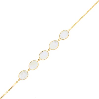 Lot 1146 - Gold and Moonstone Bracelet