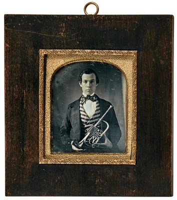 Lot 509 - [DAGUERREOTYPE-MUSICIANS] Daguerreotype of man...