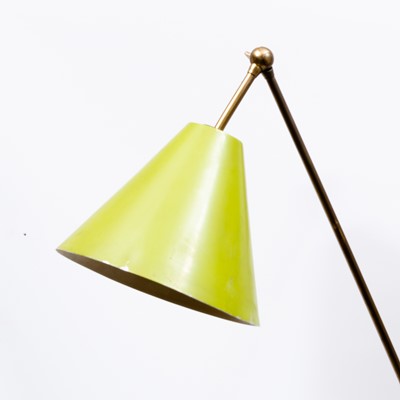 Lot 562 - Angelo Lelii Brass and Enameled Metal "Triennale" Adjustable Floor Lamp