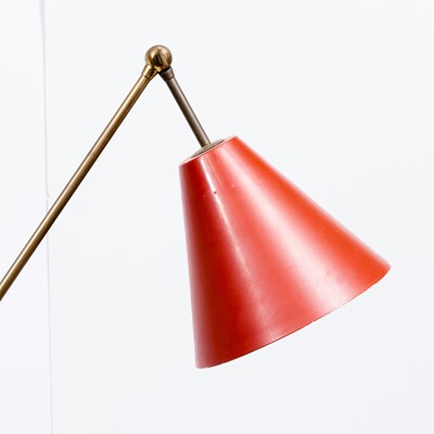 Lot 562 - Angelo Lelii Brass and Enameled Metal "Triennale" Adjustable Floor Lamp