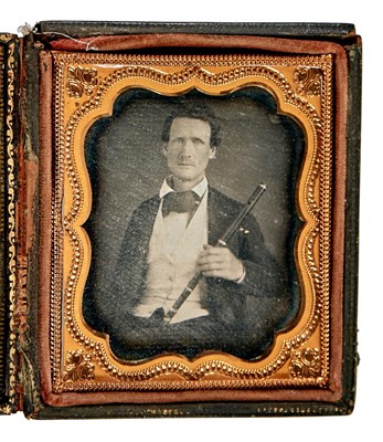 Lot 512 - [DAGUERREOTYPE-MUSICIANS] Daguerreotype of a...