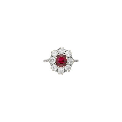 Lot 91 - Platinum, Ruby and Diamond Ring