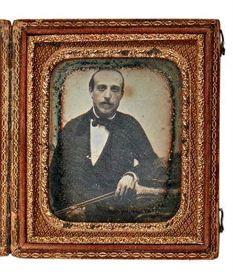 Lot 515 - [DAGUERREOTYPE-MUSICIANS] Daguerreotype of a...