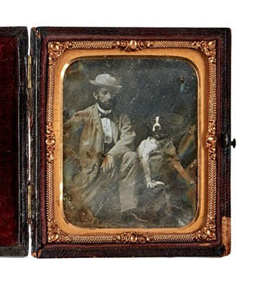 Lot 519 - [DAGUERREOTYPE-ANIMAL] Daguerreotype of a man...