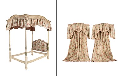 Lot 327 - Painted Wood Queen-Sized Tester Bed Height 9...