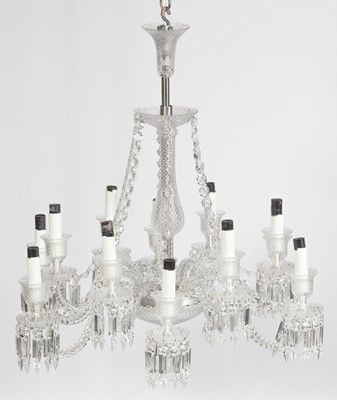 Lot 261 - Baccarat "Zenith" Twelve Light Glass Chandelier