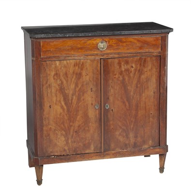 Lot 319 - Louis XVI Style Marble Top Mahogany Cabinet...