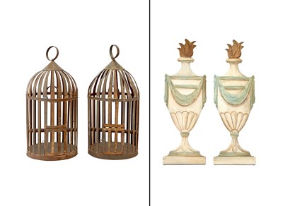 Lot 334 - Pair of Tole Bird Cages Height 28 inches;...