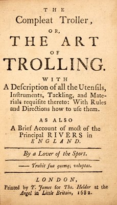 Lot 139 - [ANGLING]
[NOBBES, ROBERT]. The compleat troller, or, the art of trolling...